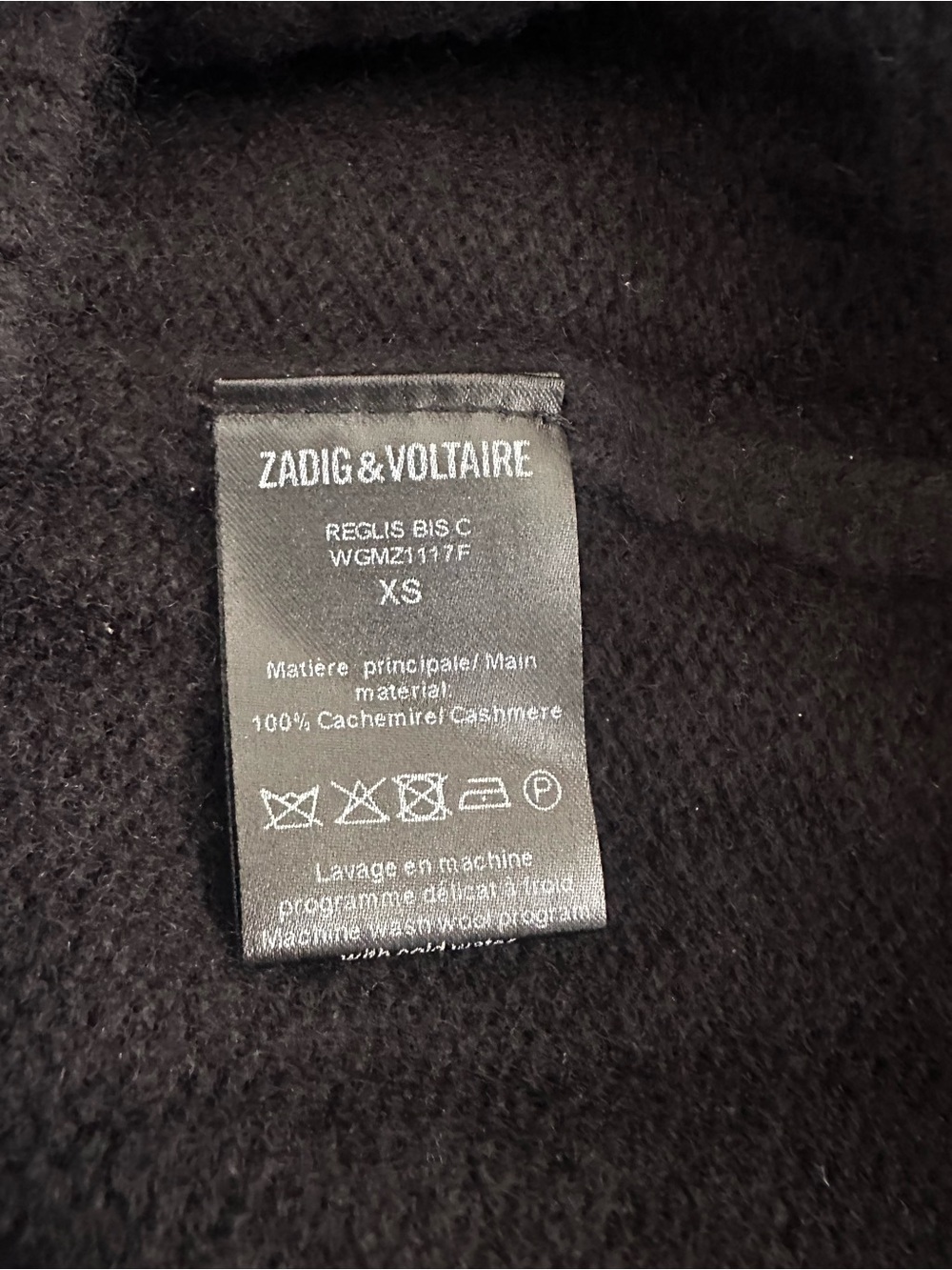 Zadig and Voltaire Reglis heart embroidered Cashmere black sweater XS - Picture 6 of 6